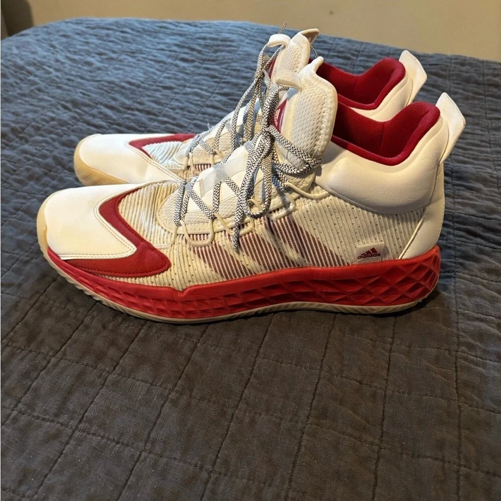 Adidas Pro Boost Mid Mens Basketball Shoes White Red FW9514 Size‎ 14.5